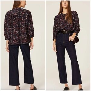 NWT Ba&sh Paesie Shirt Women’s L Artsy Boho Parisian Quiet Luxury Corpcore Boxy